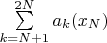$\sum \limits_{k=N+1}^{2N} a_k(x_N)$