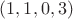 $(1,1,0,3)$