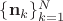 $\{\mathbf{n}_k\}_{k=1}^{N}$