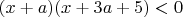 $(x+a)(x+3a+5)<0$