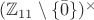 $(\mathbb{Z}_{11} \setminus \{ \bar 0\})^{\times}$