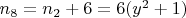 $n_8 = n_2+6 = 6(y^2+1)$