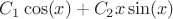 $C_1 \cos(x)+C_2 x \sin(x)$