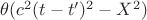 $\theta(c^2(t-t')^2-X^2)$
