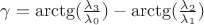 $\gamma=\arctg(\frac{\lambda_3}{\lambda_0})-\arctg(\frac{\lambda_2}{\lambda_1})$