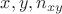 $x,y,n_{xy}$