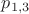 $p_{1,3}$