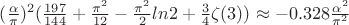 $(\frac{\alpha}{\pi})^2(\frac{197}{144}+\frac{\pi^2}{12}-\frac{\pi^2}{2}ln2+\frac{3}{4}\zeta(3))\approx-0.328\frac{\alpha^2}{\pi^2}$