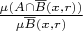 $\frac{\mu (A\cap \overline B(x,r))}{\mu\overline B(x,r)}$