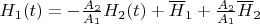 $H_{1}(t)=-\frac{A_{2}}{A_{1}} H_{2}(t)+\overline{H}_{1}+\frac{A_{2}}{A_{1}}\overline{H}_{2}$