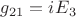 ${g_{21}} = {{iE}_3}$