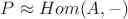 $P \approx Hom(A, -)$ $P \approx Hom(A, -)$