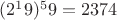 $(2^19) ^59 = 2374$