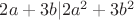 $2a+3b|2a^2+3b^2$