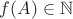 $f(A)\in\mathbb{N}$