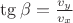 $\tg{\beta}=\frac{v_y}{v_x}$