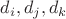 $d_i,d_j,d_k$