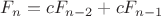 $F_n=cF_{n-2}+cF_{n-1}$ $F_n=cF_{n-2}+cF_{n-1}$