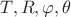 $T,R,\varphi,\theta$