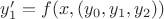 $y'_1=f(x, (y_0, y_1, y_2))$