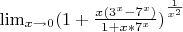 ${\lim }\limits_{x \to 0}{(1+\frac{x(3^x-7^x)}{1+x*7^x})}^\frac{1}{x^2}$