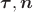 $\boldsymbol\tau,\boldsymbol n$