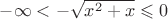 $-\infty <{-\sqrt{x^2+x}}\leqslant 0$ $-\infty <{-\sqrt{x^2+x}}\leqslant 0$