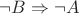 $\neg B \Rightarrow \neg A$