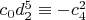 $c_0 d_2^5 \equiv -c_4^2$
