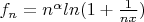 $f_n = n^{\alpha}ln(1+\frac{1}{nx})$