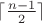 $\lceil \frac{n-1}{2}\rceil$