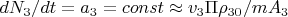 $dN_3/dt=a_3=const\approx v_3\Pi\rho_{30}/mA_3$