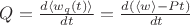 $ Q =  \frac{d\langle w_q (t)\rangle}{dt}= \frac{d(\langle w\rangle - Pt )}{dt}$