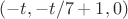 $(-t,-t/7+1,0)$