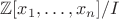 $\mathbb Z[x_1, \ldots, x_n] / I$