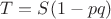 $T=S(1-pq)$