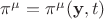 $\pi^\mu=\pi^\mu(\mathbf{y},t)$
