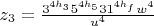 $z_3=\frac{3^{4h_3}5^{4h_5}31^{4h_f}w^4}{u^4}$