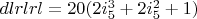 $dlrlrl=20  (2 i_5^3+2 i_5^2+1)$