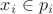 $x_i\in p_i$