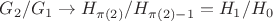 $G_2 / G_1 \to H_{\pi(2)} / H_{\pi(2) - 1} = H_1 / H_0$