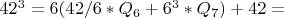 $42^3 =6(42/6*Q_6+6^3*Q_7)+42=$