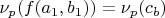 $\nu_p(f(a_1, b_1)) = \nu_p(c_b) $
