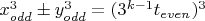 $x^3_{odd}\pm y^3_{odd}=(3^{k-1}t_{even})^3$