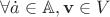 $\forall \dot a \in \mathbb A, \mathbf v \in V$
