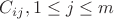 $ C_{ij}, 1 \leq j \leq m$ $ C_{ij}, 1 \leq j \leq m$