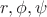 $r,\phi,\psi$