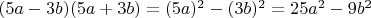 $(5a-3b)(5a+3b)=(5a)^2-(3b)^2=25a^2-9b^2$