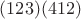 $(123)(412)$