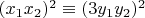 $(x_1x_2)^2 \equiv (3y_1y_2)^2$